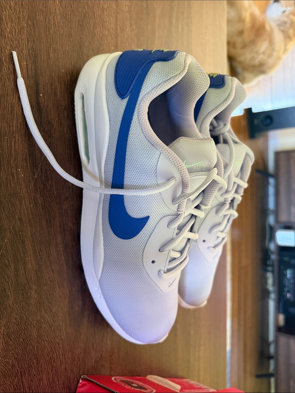 Nike women’s Air Max Oketo Sneakers - White with Blue Swoosh